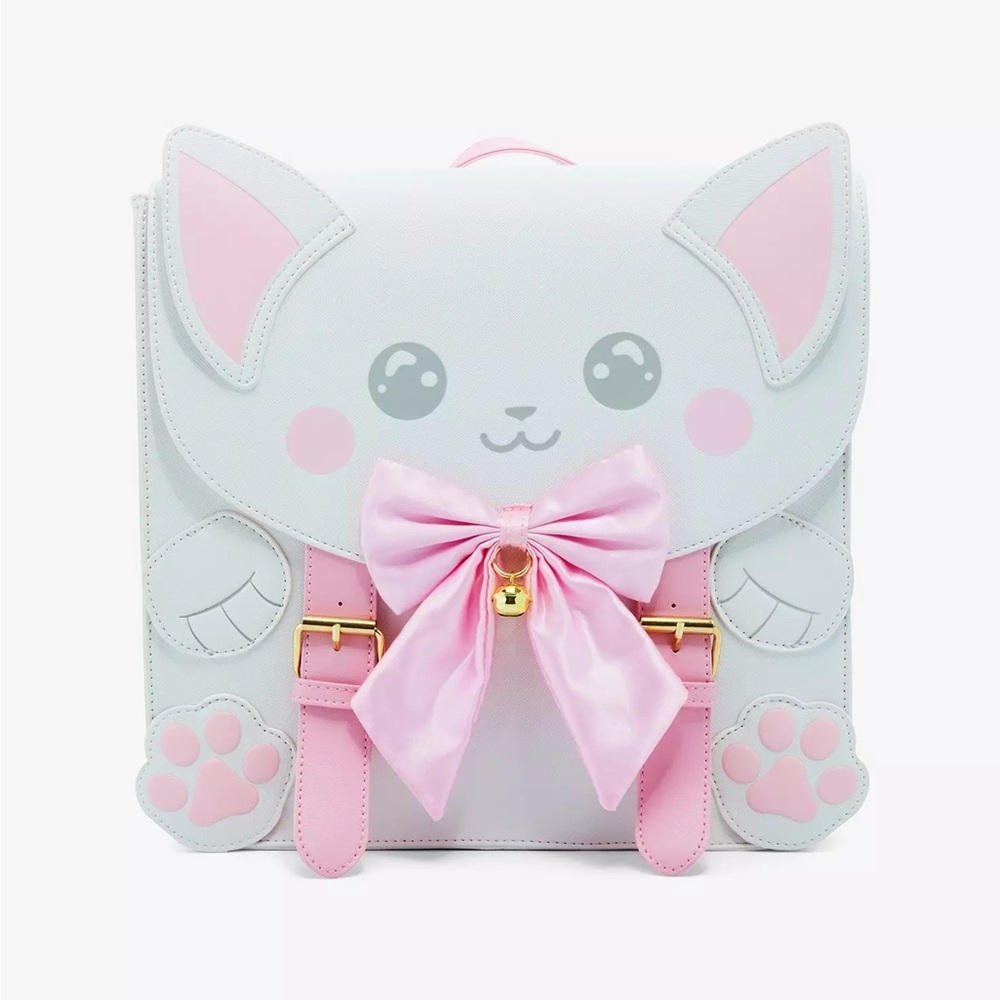 White Kawaii Cat Mini Backpack Hot Topic